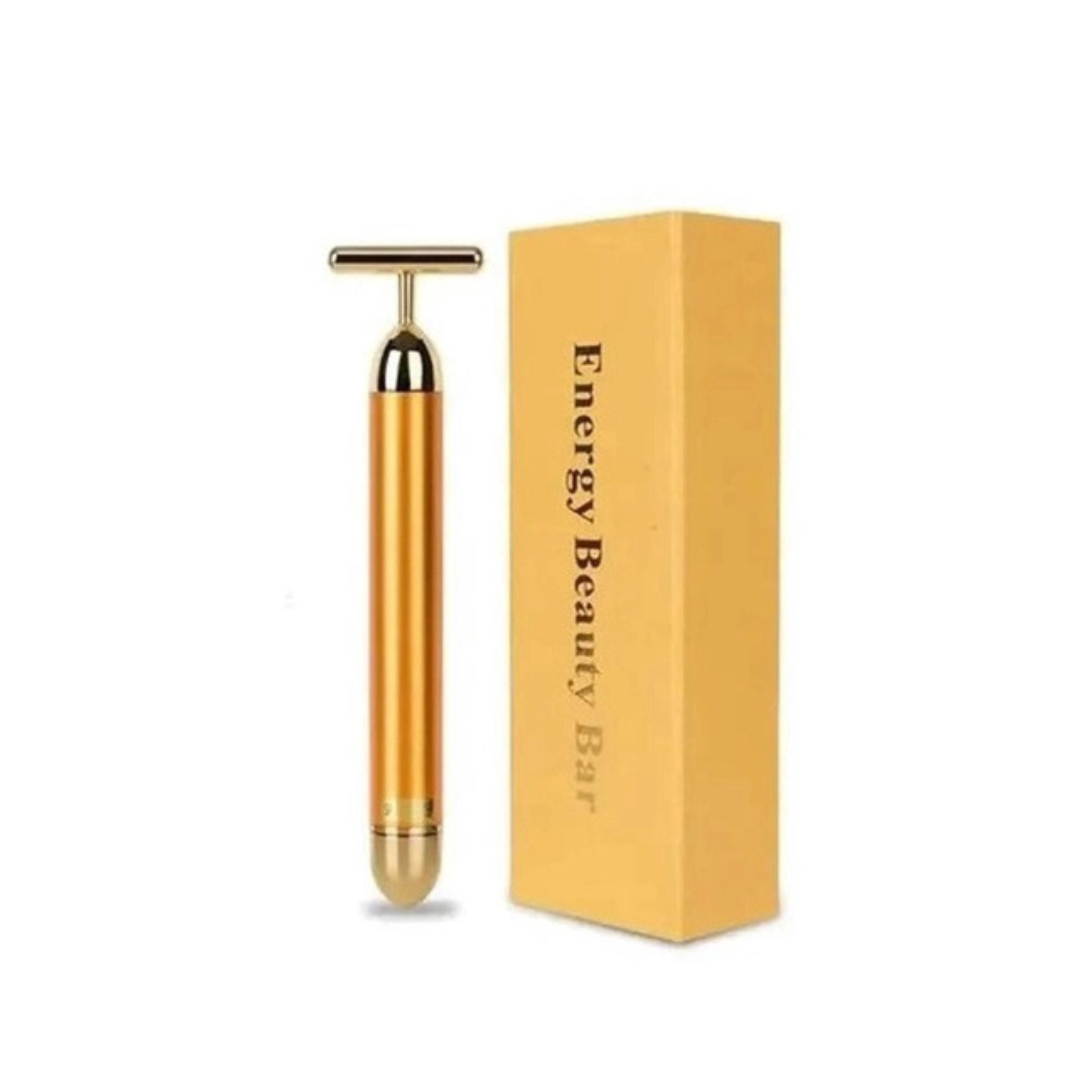 massageador facial vibratório 24k gold roller