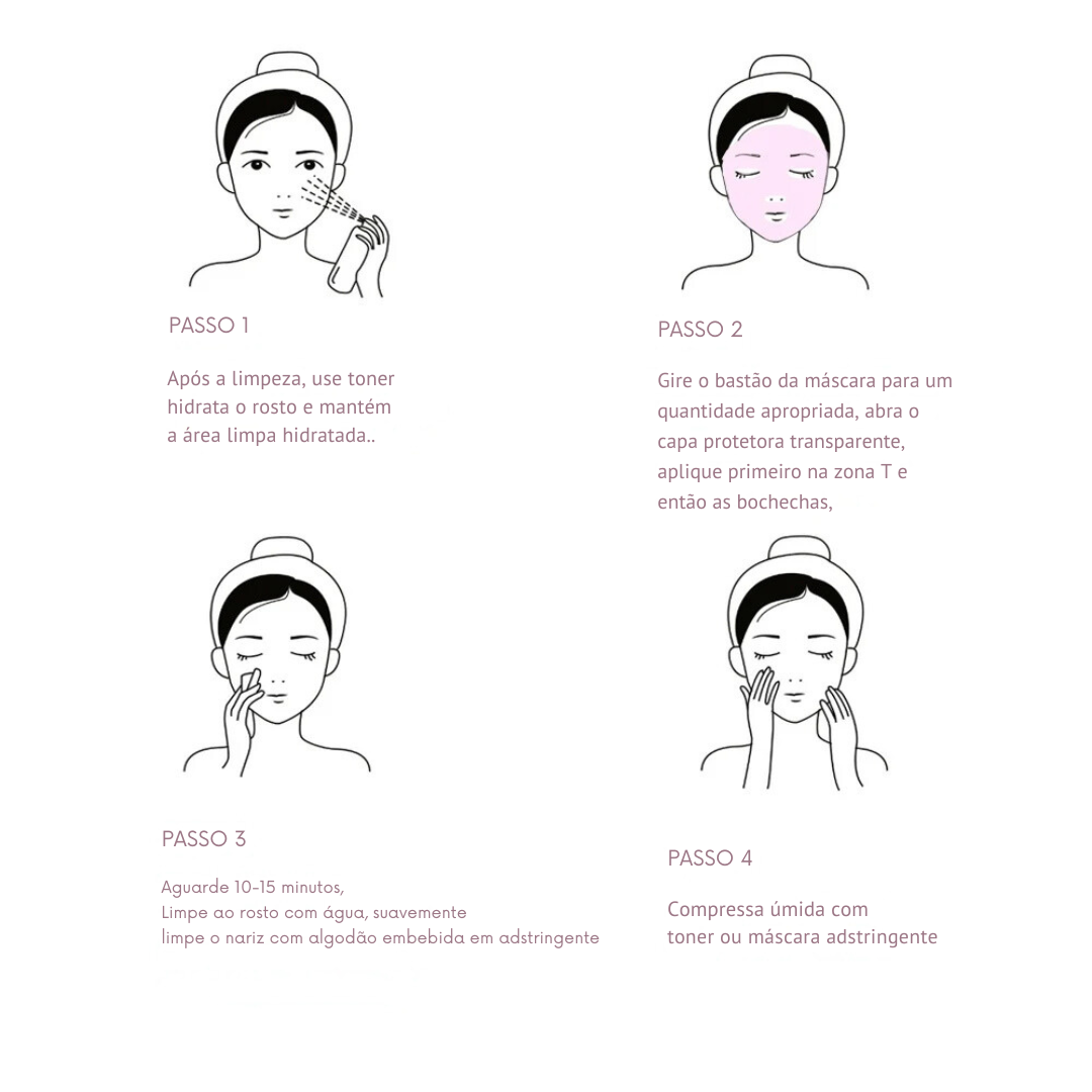 máscara facial coreana rosa - limpeza profunda