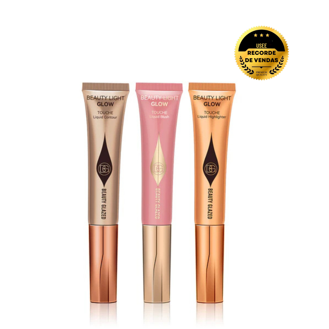 kit blush contorno e iluminador